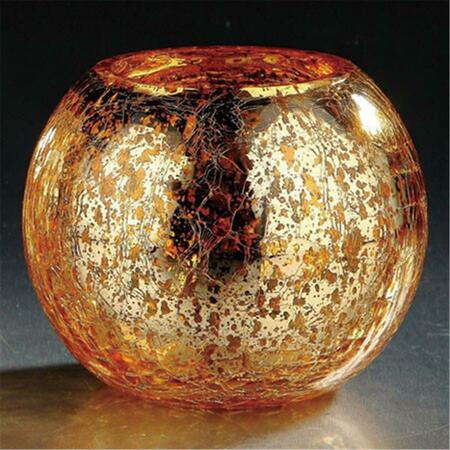 DIAMOND STAR 4.5 x 6 in. Glass Vase, Gold 57087